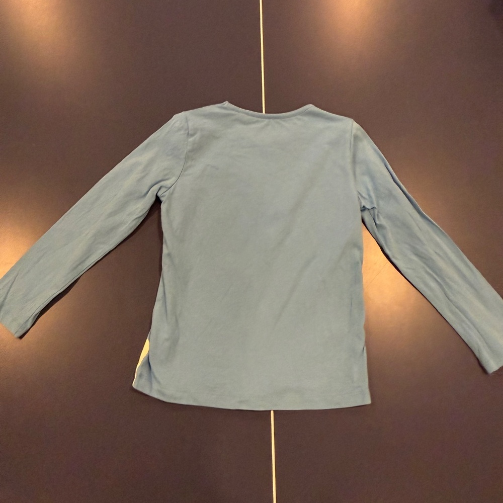 Size 6-7 Mini Boden Fun Facts Shirt in Surfboard Blue Snowflakes. - Picture 10 of 12